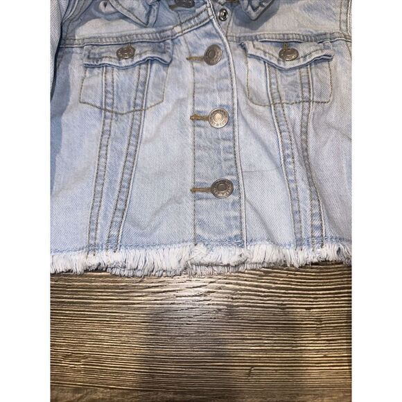 Girls' Hooded Jean Jacket - Cat & Jack Light Wash Blue Size XS(4/5). NWT. O - Picture 6 of 7
